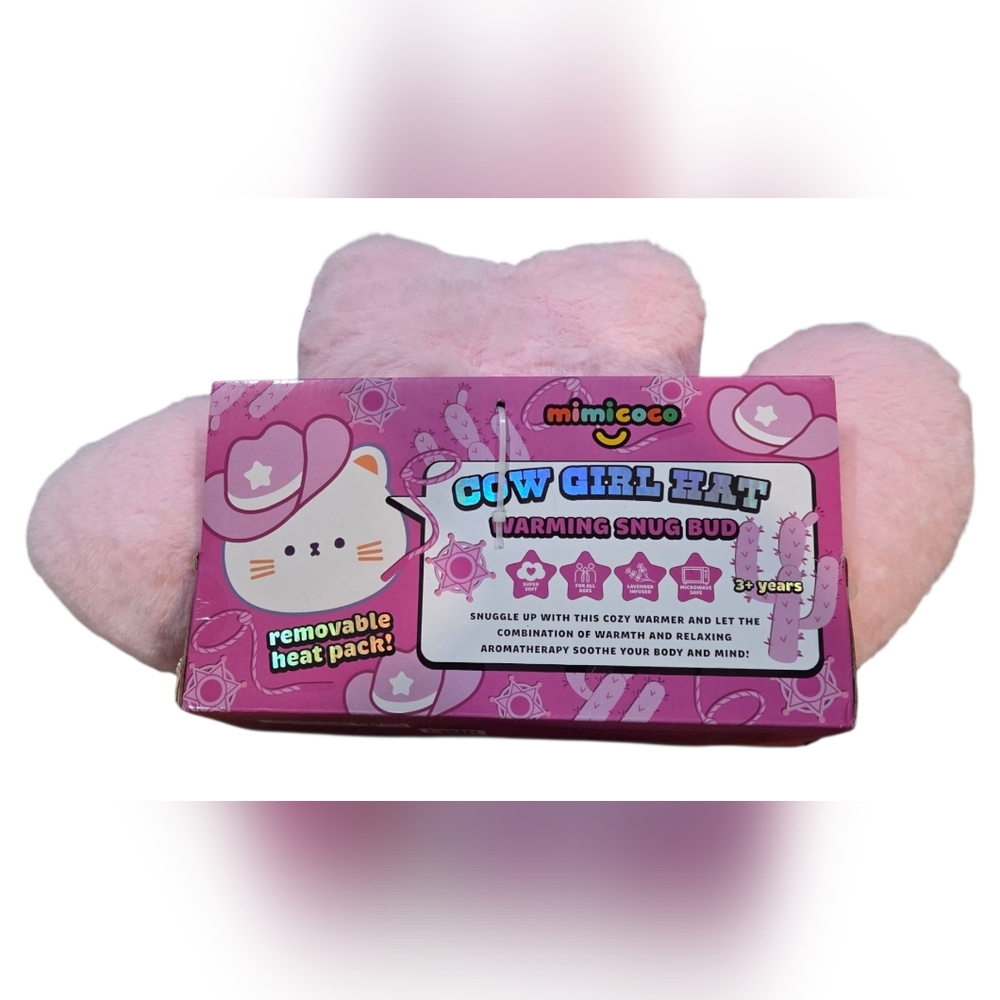 Mimicoco Pink Cowgirl Hat Plush Snug Bud Infused Super Soft Warming Rodeo Star - Picture 2 of 5